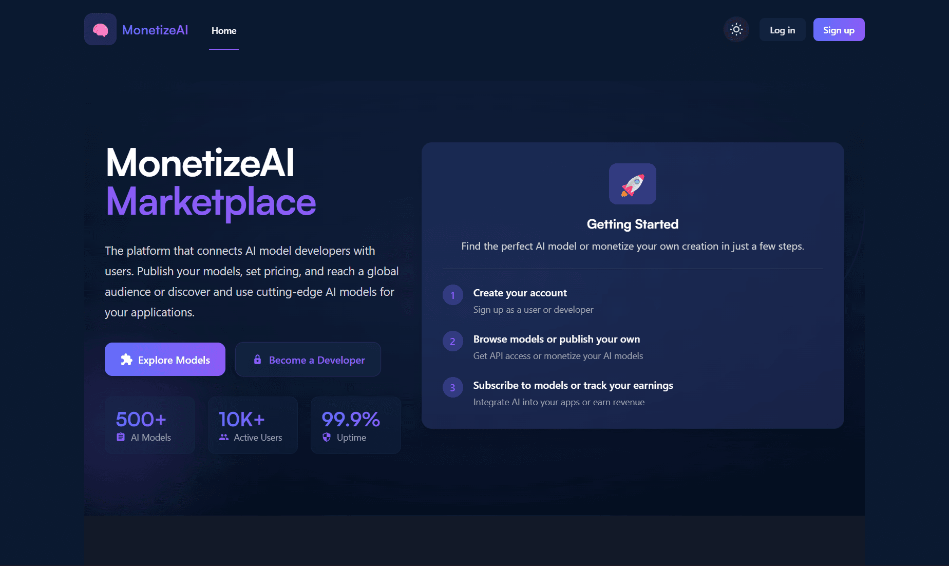 MonetizeAI Marketplace product screen