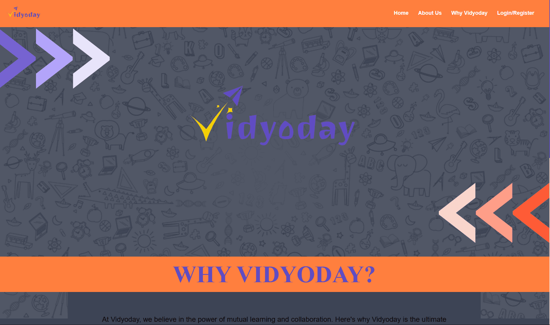 Vidyoday product screen